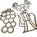 Set van 3 zilverkleurig vintage onderzetters, Hobby en Vrije tijd, Ophalen of Verzenden, Gebruikt