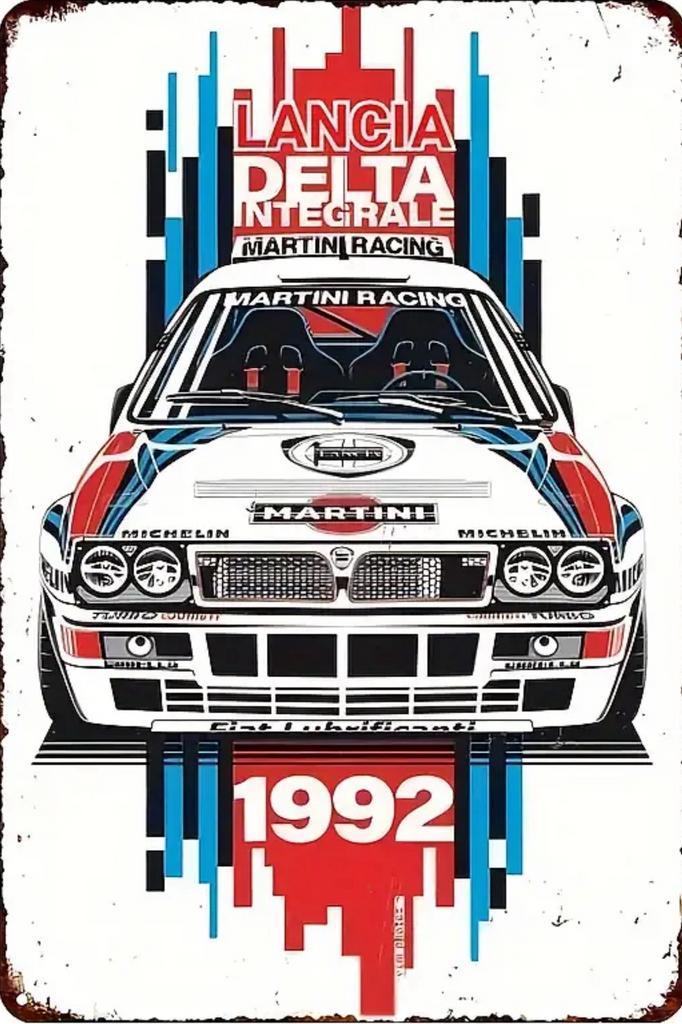 Reclamebord Martini Lancia Delta Integrale 1992 - vintage, Verzamelen, Merken en Reclamevoorwerpen, Nieuw, Reclamebord, Ophalen of Verzenden