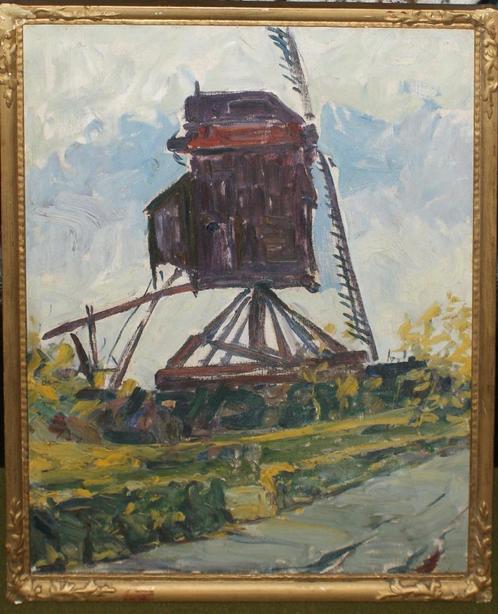 Fernand Basecq (1886-1961): Abandoned Mill (O/D,  55 x 70cm), Antiek en Kunst, Kunst | Schilderijen | Klassiek, Ophalen of Verzenden