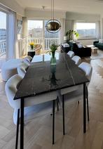 Zwarte Eettafel Marmer, Ophalen, Overige materialen, Gebruikt, 100 tot 150 cm
