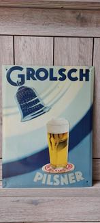 Authentiek reclamebord Grolsch-Pilsner - Brouwerij De Klok, Reclamebord, Zo goed als nieuw, Verzenden