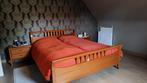 Massief bed met 2 nachttafels en commode inclusief lattoflex, Ophalen, Bruin, Tweepersoons, Zo goed als nieuw