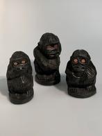 Houten Gorilla beeldjes 13cm, Zo goed als nieuw, Ophalen