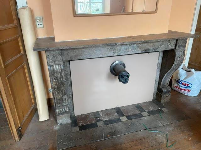 Atre de cheminée en pierre, Huis en Inrichting, Haarden, Gebruikt, Overige soorten, Ophalen