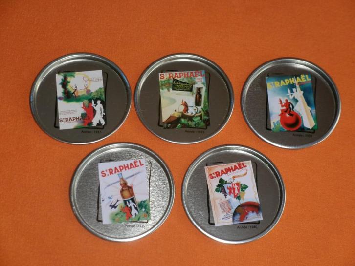 5 SOUS - VERRES  ** ST RAPHAEL **, Verzamelen, Glas en Drinkglazen, Gebruikt, Ophalen of Verzenden