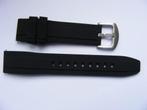 20mm NIEUWE Rubber Siliconen horlogeband zwart, Nieuw, Overige merken, Kunststof, Ophalen of Verzenden