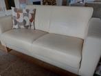 Sofa Creme-kleur Leer, Enlèvement, Utilisé, Cuir