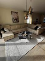 Lederen zithoek / hoeksalon ( creme / beige ), Huis en Inrichting, Ophalen, Gebruikt, Leer