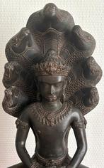Boeddha op slangentroon in brons - 1960 - Cambodja, Antiek en Kunst, Ophalen of Verzenden