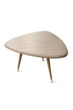 Table design scandinave bois clair – forme organique 3 pieds, Enlèvement, Comme neuf