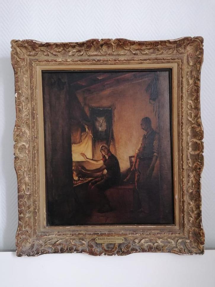 François Charles Baude (1880–1953) Olieverf op doek, Antiek en Kunst, Kunst | Schilderijen | Klassiek, Ophalen of Verzenden