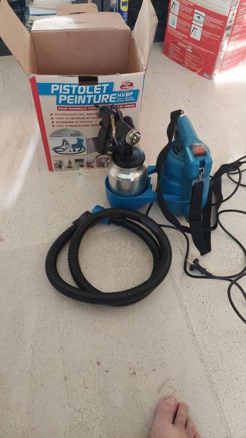 Verfpistool met lucht op netstroom, Doe-het-zelf en Bouw, Schildersmaterialen, Gebruikt, Verfspuit of Verfpomp, Ophalen of Verzenden