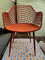 4 x Kuipstoel Webbing Terra kleur roest zeteltje leuningen, Ophalen, Kunststof