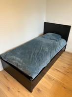 MALM 1-persoonsbed + boxspring + opberglades, Huis en Inrichting, Slaapkamer | Bedden, Ophalen, 90 cm, Eenpersoons, Zwart