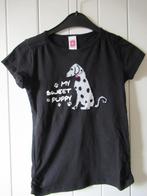 C&A, t-shirt noir pour chien, taille 140, Fille, Chemise ou À manches longues, Utilisé, Enlèvement ou Envoi