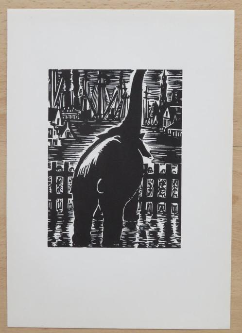 Houtsnede van Frans Masereel: ANTWERPEN: DE ZOO, Antiek en Kunst, Kunst | Etsen en Gravures, Verzenden