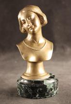 Mooie antieke bronzen Art Deco buste, Ophalen of Verzenden