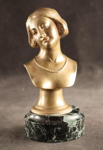 Mooie antieke bronzen Art Deco buste beschikbaar voor biedingen
