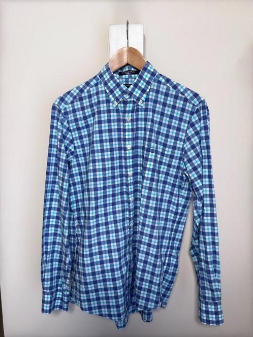 GANT hemd / Geruit / East Coast Poplin / Regular Fit / M, Kleding | Heren, Overhemden, Gedragen, Halswijdte 39/40 (M), Blauw, Ophalen of Verzenden