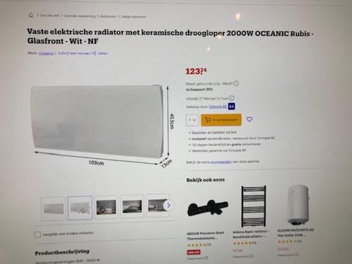 Vaste elektrische radiator 2000W OCEANIC Rubis, Doe-het-zelf en Bouw, Verwarming en Radiatoren, Zo goed als nieuw, Radiator, 800 watt of meer