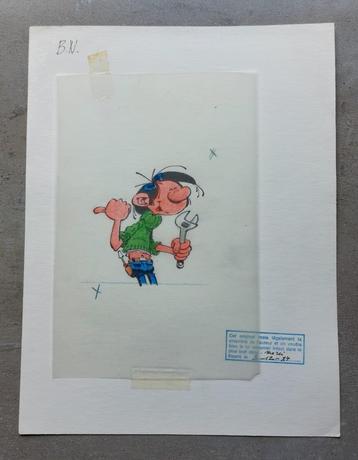 Gaston Lagaffe, illustration originale encre de chine réali disponible aux enchères