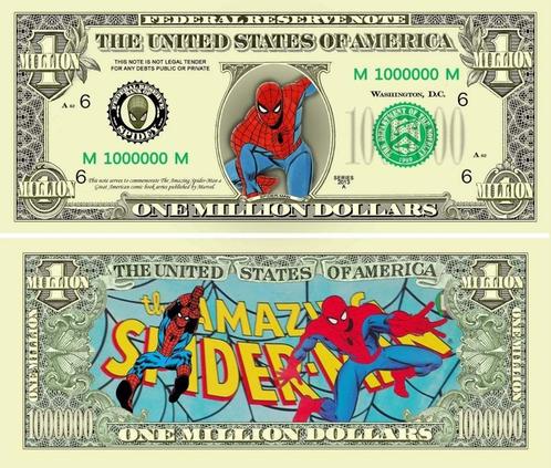 USA 1 Million Dollar 'Amazing Spiderman' banknote - NEW, Timbres & Monnaies, Billets de banque | Amérique, Billets en vrac, Amérique du Nord