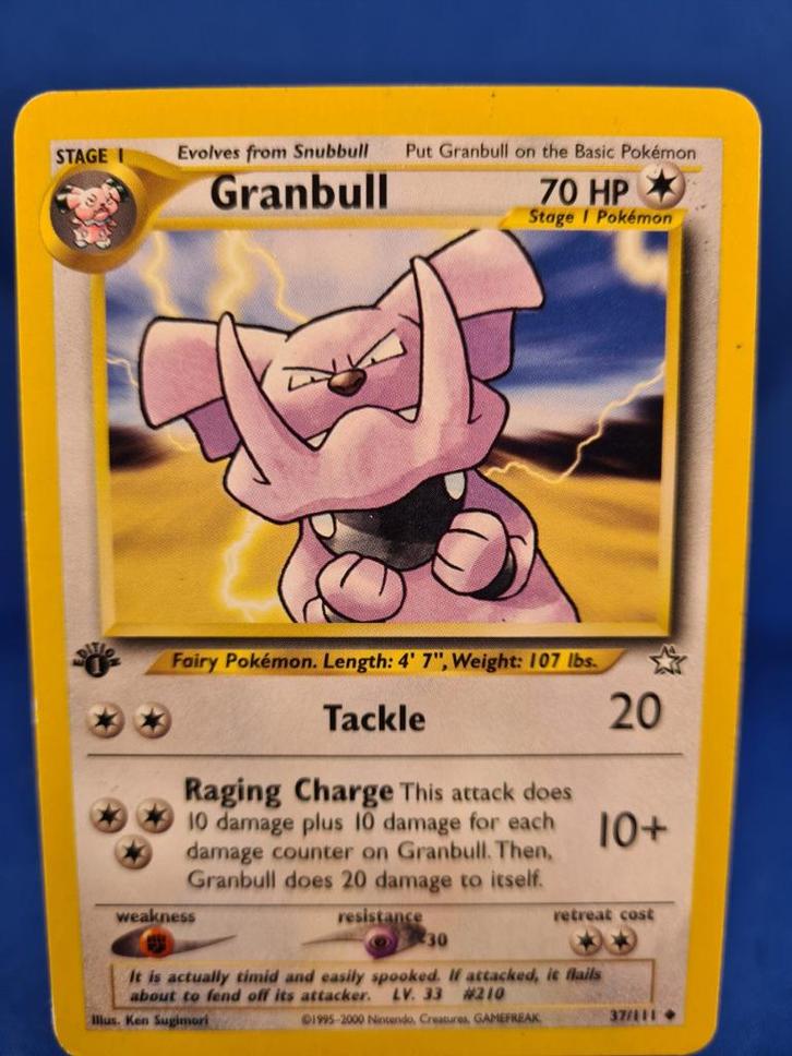 Granbull 37/111 - Neo Genesis (1st edition), Hobby en Vrije tijd, Verzamelkaartspellen | Pokémon, Gebruikt, Verzenden