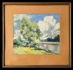 tableau VALLET Pierre aquarelle Moselle / Sûre Luxembourg, Ophalen of Verzenden