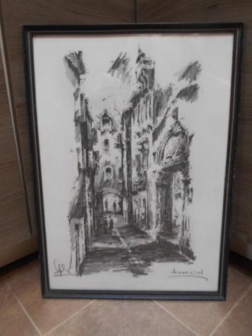 Oude pentekening - Gesigneerd. beschikbaar voor biedingen