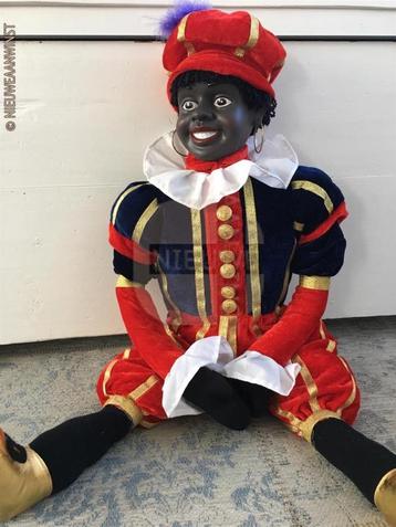 Authentieke V&D etalage zwarte Piet pop - 80cm, rood/blauw beschikbaar voor biedingen