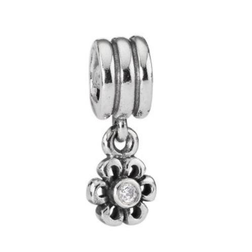 Pandora hanger bloemetje met witte zirconias, Bijoux, Sacs & Beauté, Bracelets à breloques, Pandora, Argent, 1 bracelet à breloques