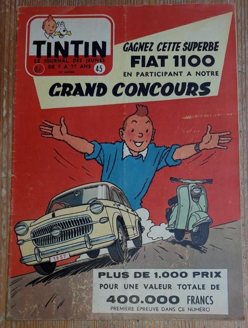 Journal Tintin 45 de 1957 Couverture Tintin Hergé, Boeken, Stripverhalen, Gelezen, Eén stripboek, Ophalen of Verzenden