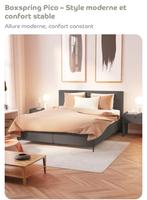 Boxspring plumart Pico similicuir comme neuve (180/200), Enlèvement, Utilisé, Autres types, Deux personnes