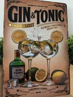 Metalen reclamebord Gin & Tonic, Ophalen of Verzenden, Nieuw, Reclamebord