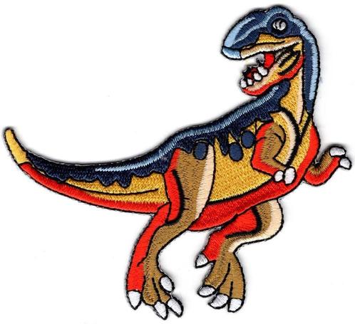 Dinosaurus Velociraptor stoffen opstrijk patch embleem #7, Collections, Collections Autre, Neuf, Envoi