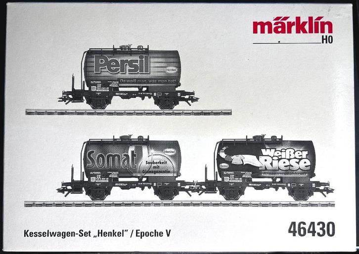 3283. Coffret de wagons-citernes « Henkel » H0 Märklin., Hobby & Loisirs créatifs, Trains miniatures | HO, Comme neuf, Wagon, Märklin