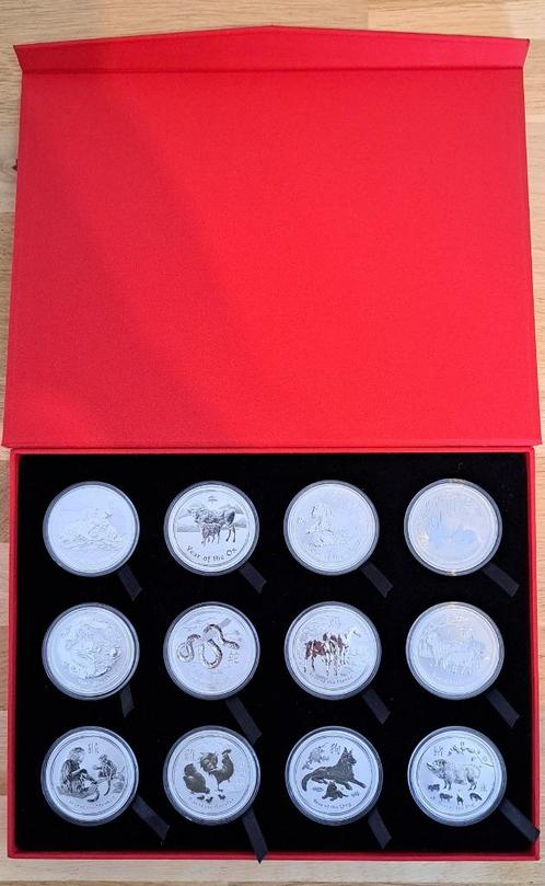 Perth Mint Lunar 2 set + doos 1oz zilver 2008 - 2019, Postzegels en Munten, Munten | Oceanië, Setje, Zilver, Ophalen of Verzenden