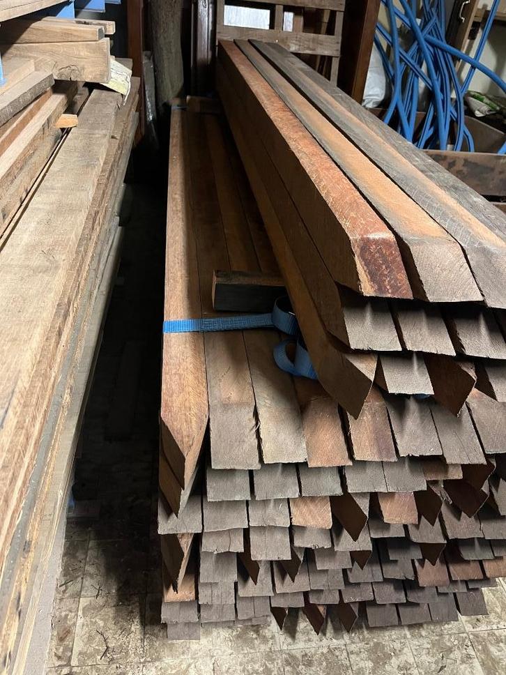 kastanje hekwerk 175 cm met azobé palen, Tuin en Terras, Tuinhekken en Hekwerk, Nieuw, Tuinhek, Hout, Ophalen