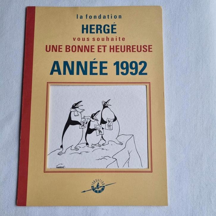 Tintin - C Vœux - Ex Antarctique - 1992 - Signées, Boeken, Stripverhalen, Zo goed als nieuw, Ophalen of Verzenden