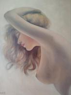 Olie schilderij op doek portret naakte vrouw, Ophalen of Verzenden
