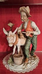 Porselein Biscuit - Boer met ezel, Antiek en Kunst, Ophalen