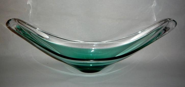 BAYEL, FRANKRIJK SCHAAL CRISTAL BICOLORE CA 1970, Antiquités & Art, Antiquités | Verre & Cristal, Enlèvement ou Envoi