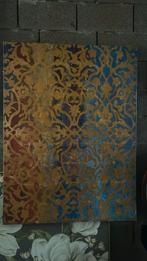 Handgeschilderd abstract schilderij rood/blauw/goud, Ophalen