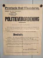 Affiche "sluiting cafés - september 1939", Ophalen of Verzenden
