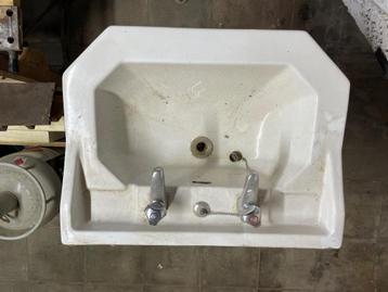 Lavabo wit op voet, Enlèvement, Utilisé, Pierre, Lavabo