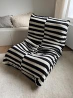 Fauteuil rayé noir et blanc — Style togolais, 75 à 100 cm, Tissus, Comme neuf, Enlèvement