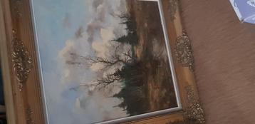 peinture sur toile encadré vue des Ardennes  beschikbaar voor biedingen