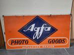 Dubbelzijdig emaille reclamebord AGFA, Ophalen, Gebruikt, Reclamebord