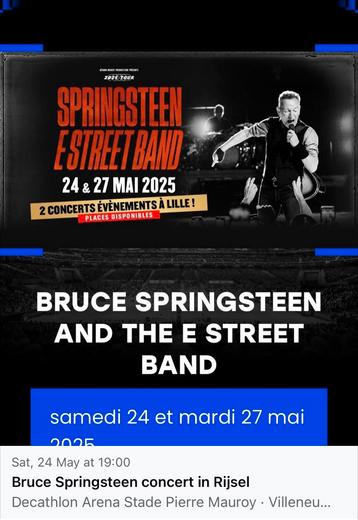 Bruce Springsteen tickets - Rijsel - 24 mei, Mai