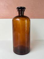Echte amber glazen apothekersfles met glazen stop 26 cm, Ophalen